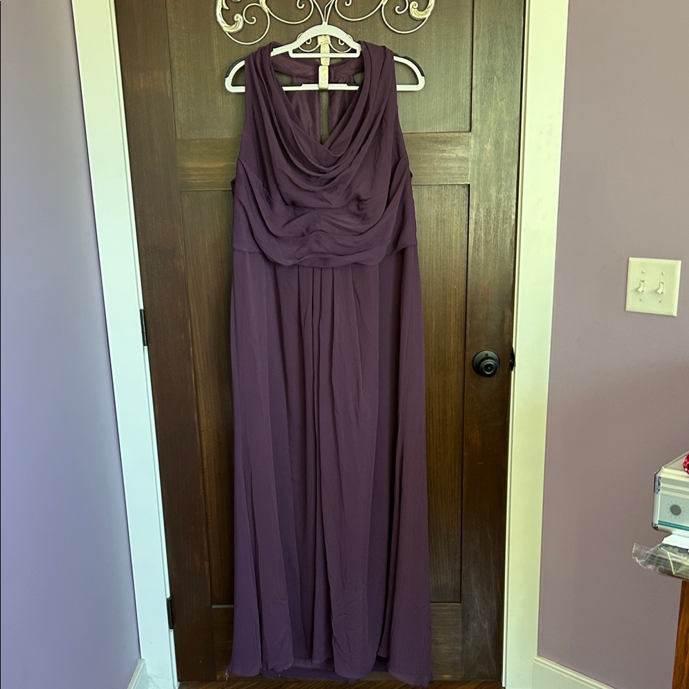 David's Bridal Plum Maxi Dress